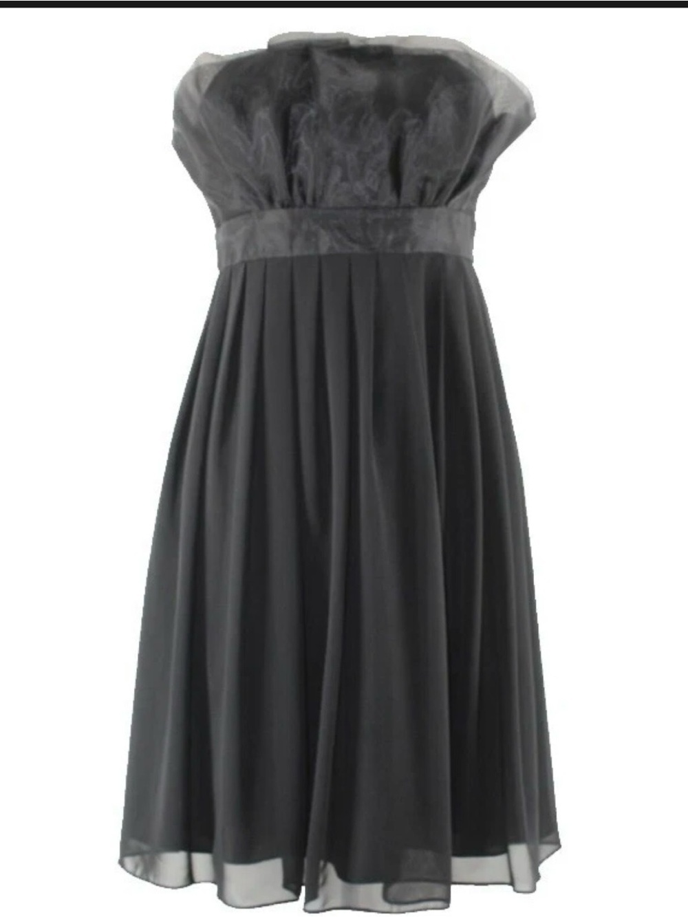 White House Black Market Black Strapless Chiffon Cocktail Dress